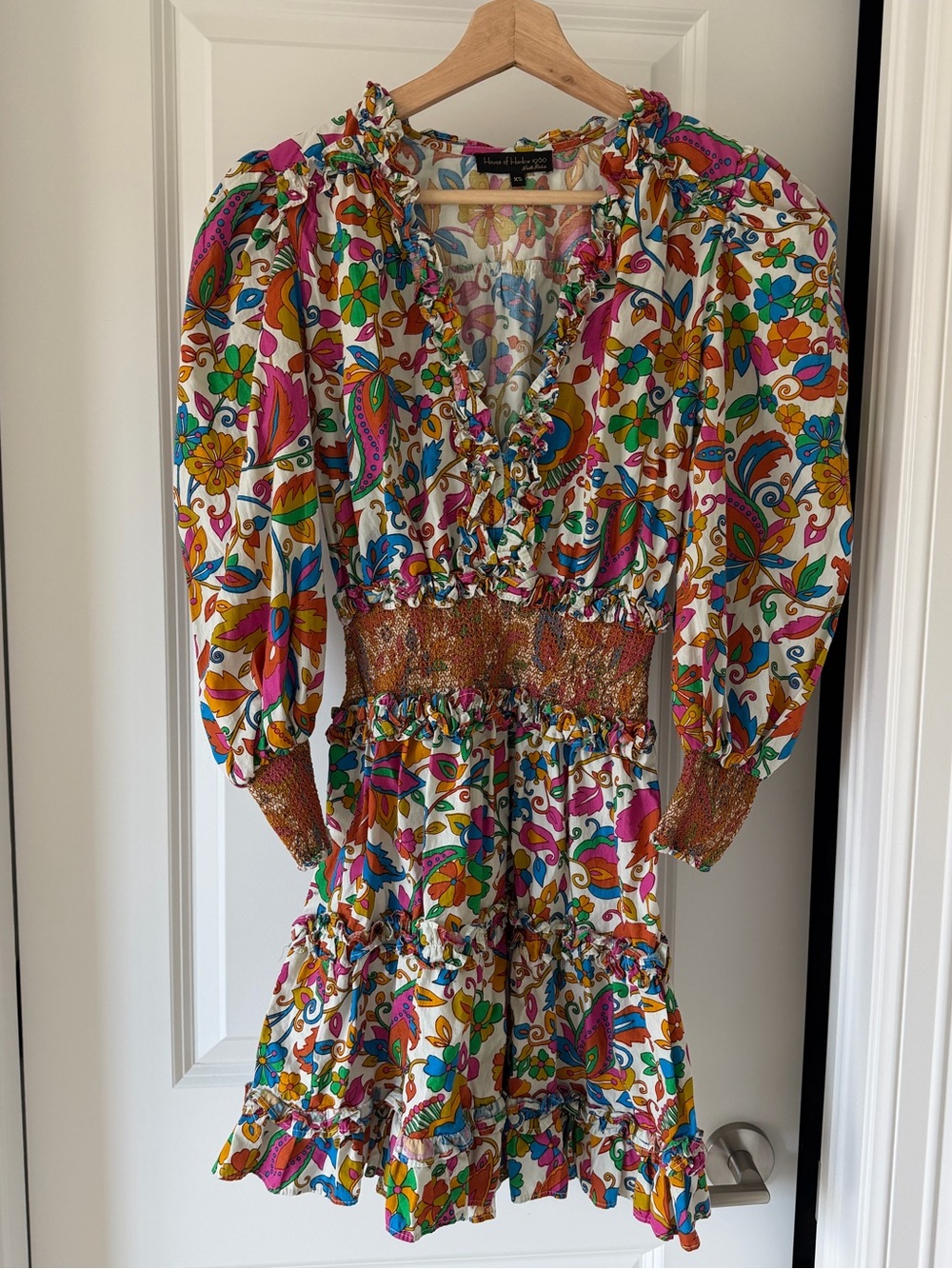 House of Harlow 1960 Multicolor Floral Paisley Ruffle Top